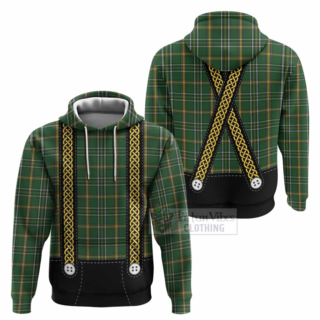 Offaly Tartan Lederhosen Costume Hoodie Scotland Celtic Knot Motif