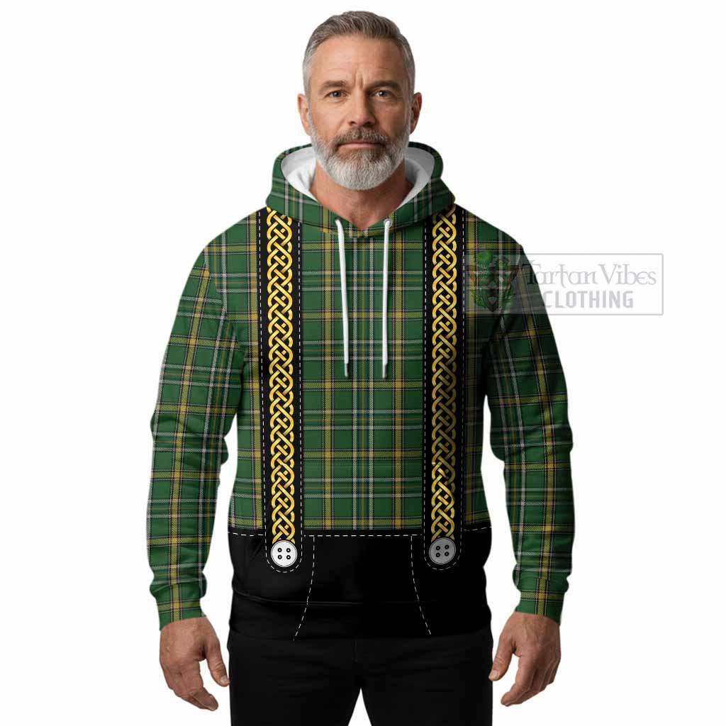 Offaly Tartan Lederhosen Costume Hoodie Scotland Celtic Knot Motif