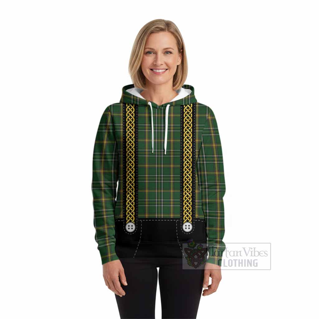 Offaly Tartan Lederhosen Costume Hoodie Scotland Celtic Knot Motif
