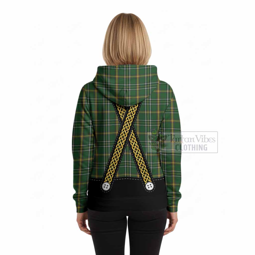 Offaly Tartan Lederhosen Costume Hoodie Scotland Celtic Knot Motif