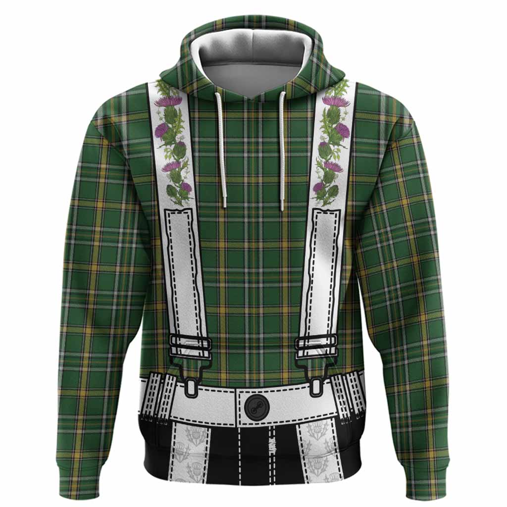 Offaly Tartan Lederhosen Costume Hoodie Scotland Thistle Floral