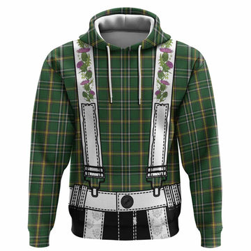 Offaly Tartan Lederhosen Costume Hoodie Scotland Thistle Floral