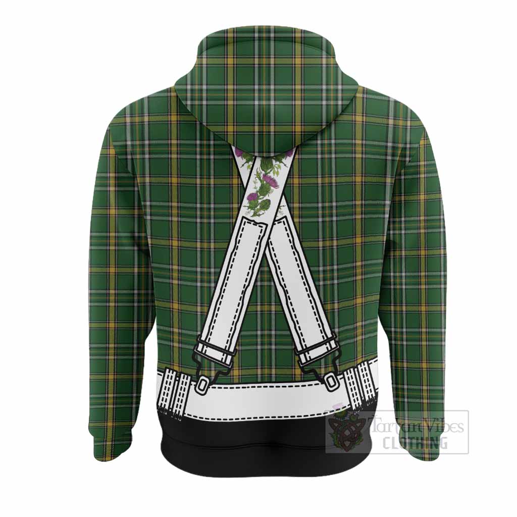 Offaly Tartan Lederhosen Costume Hoodie Scotland Thistle Floral