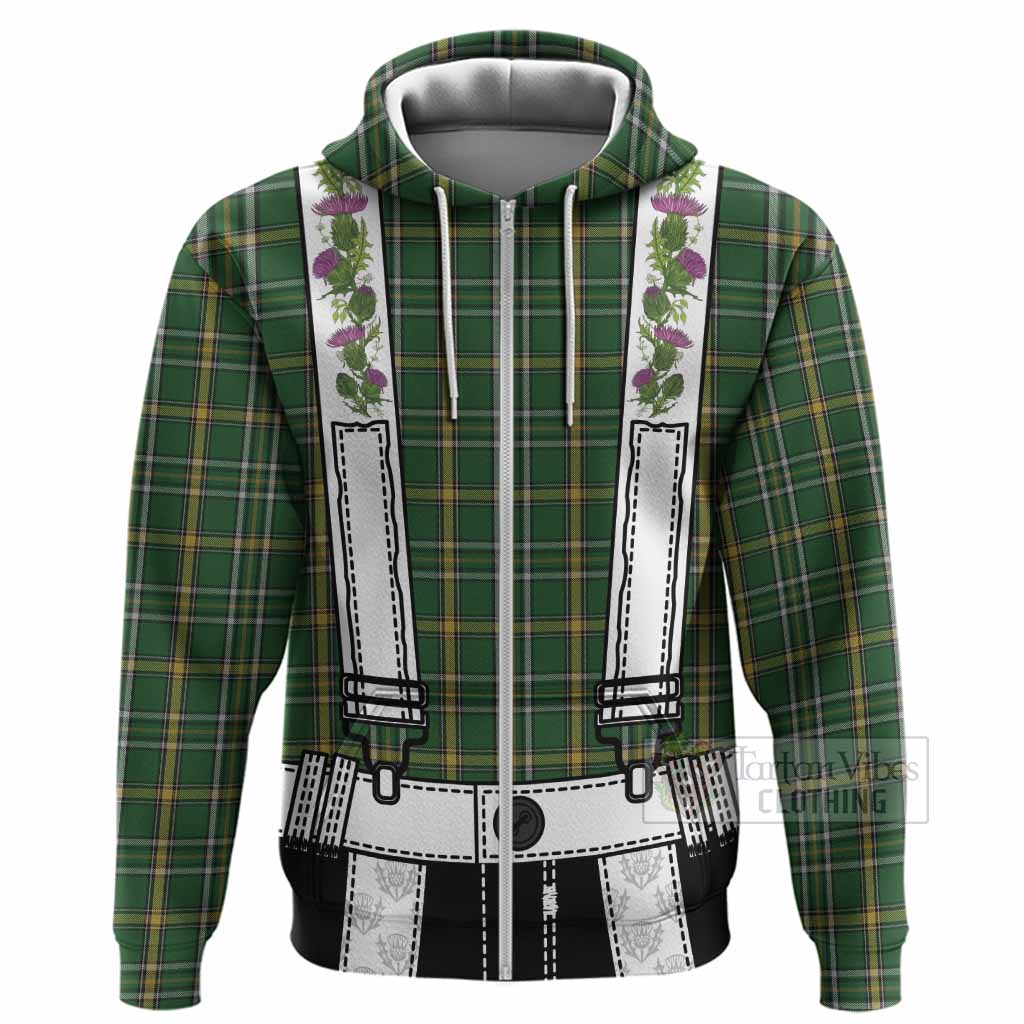 Offaly Tartan Lederhosen Costume Hoodie Scotland Thistle Floral