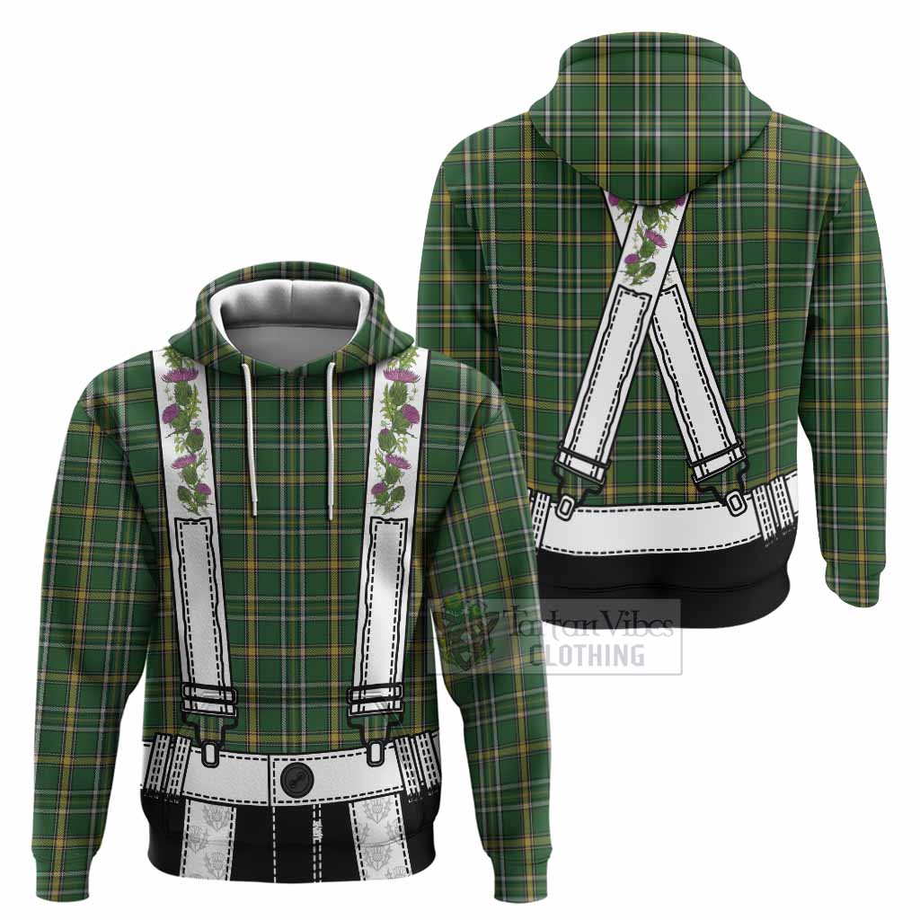 Offaly Tartan Lederhosen Costume Hoodie Scotland Thistle Floral
