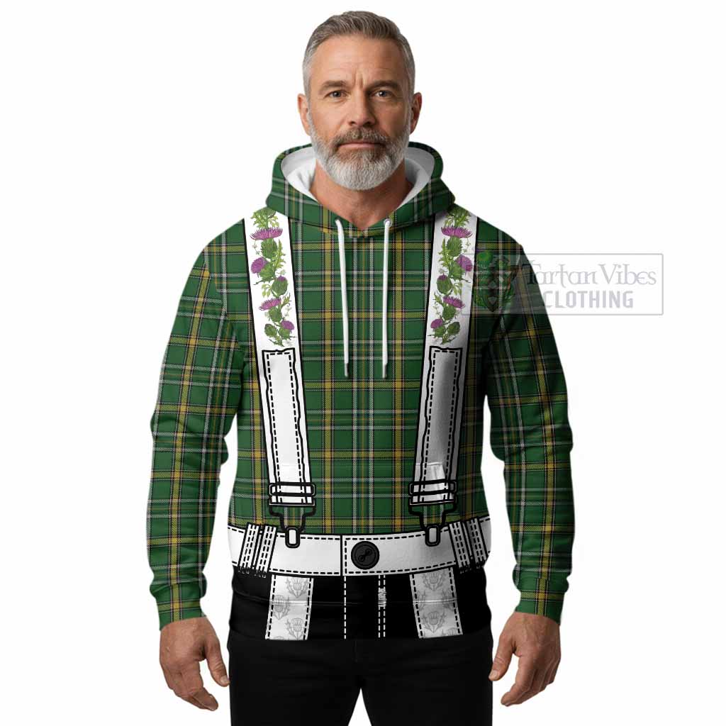 Offaly Tartan Lederhosen Costume Hoodie Scotland Thistle Floral