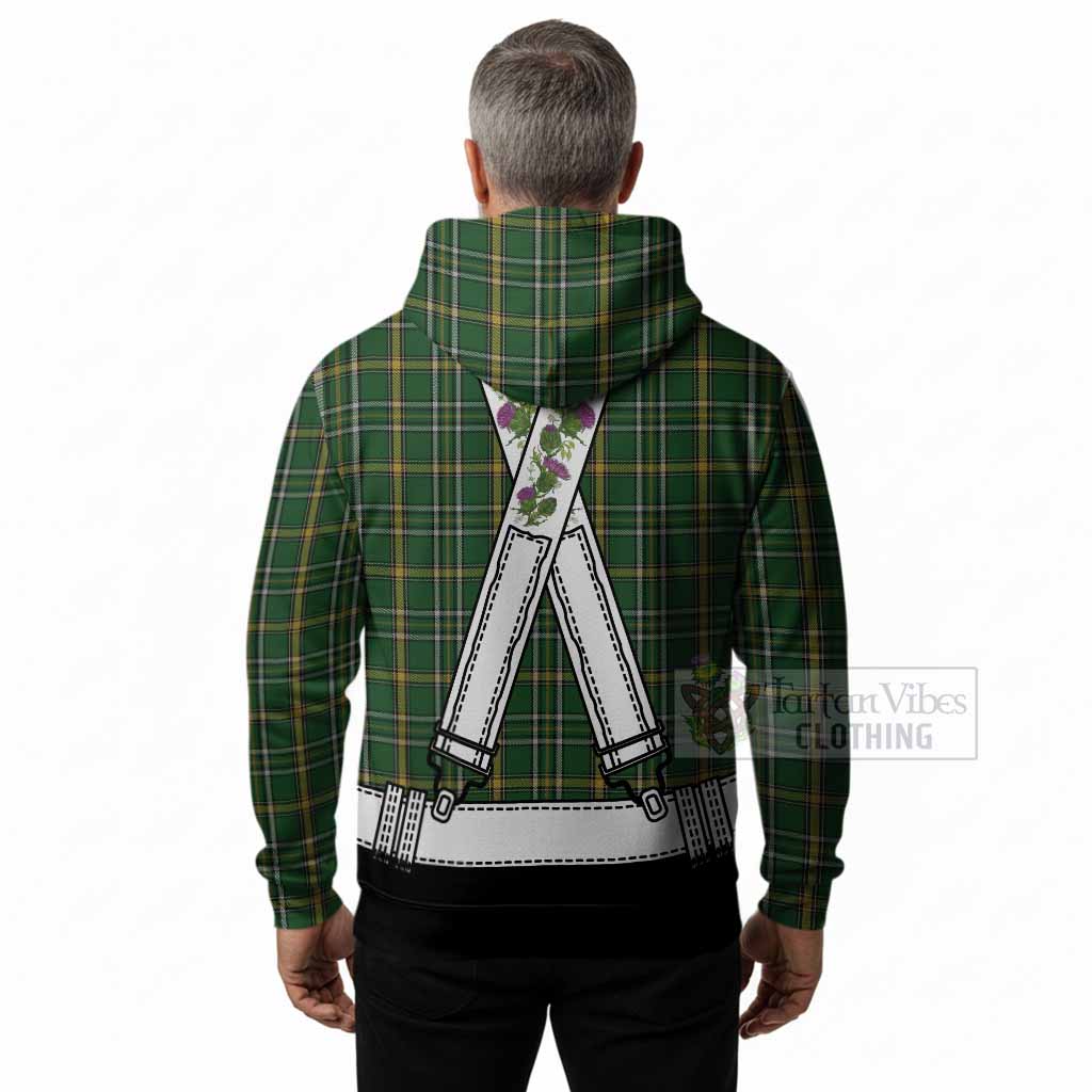 Offaly Tartan Lederhosen Costume Hoodie Scotland Thistle Floral