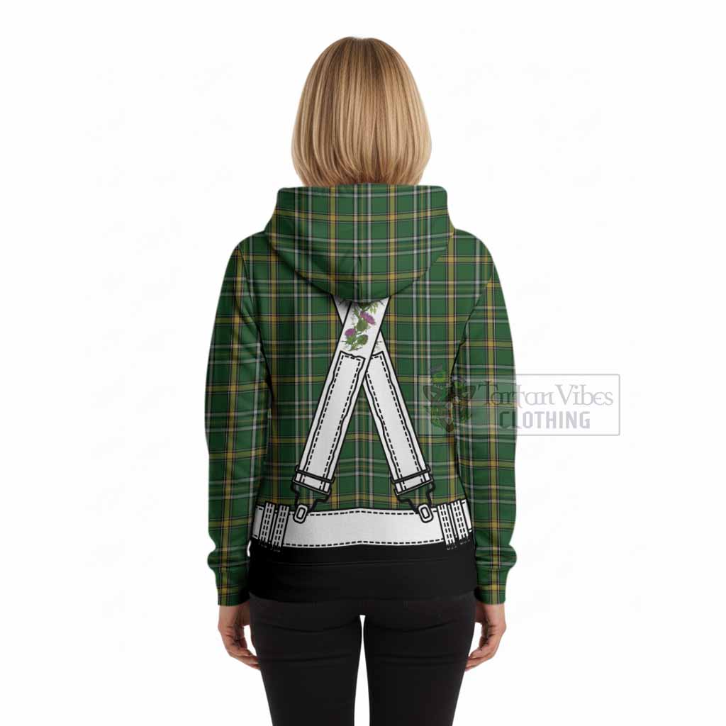 Offaly Tartan Lederhosen Costume Hoodie Scotland Thistle Floral