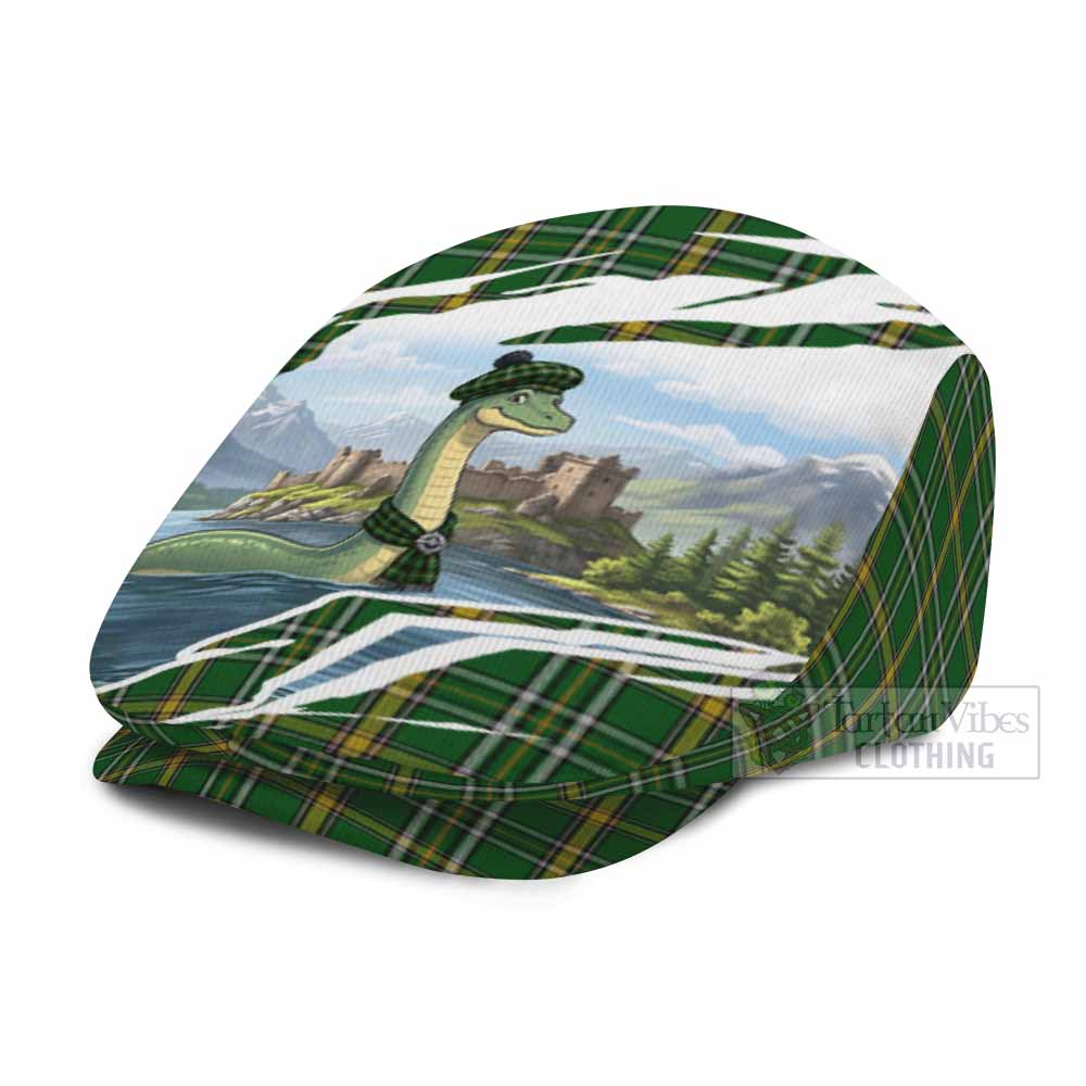 Offaly Tartan Loch Ness Monster Scottish Heritage Art Flat Cap, Jeff Cap