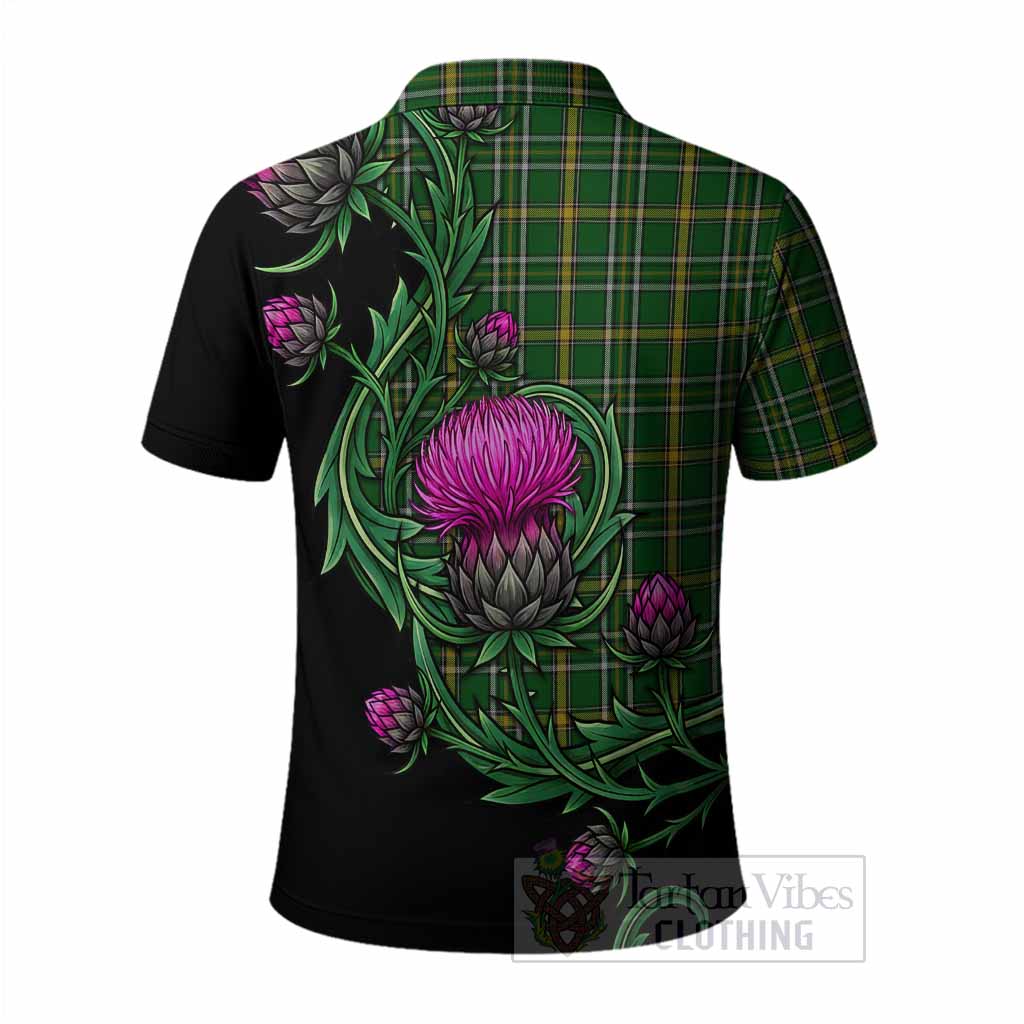 Offaly Tartan Polo Shirt Resilient Scottish Thistle