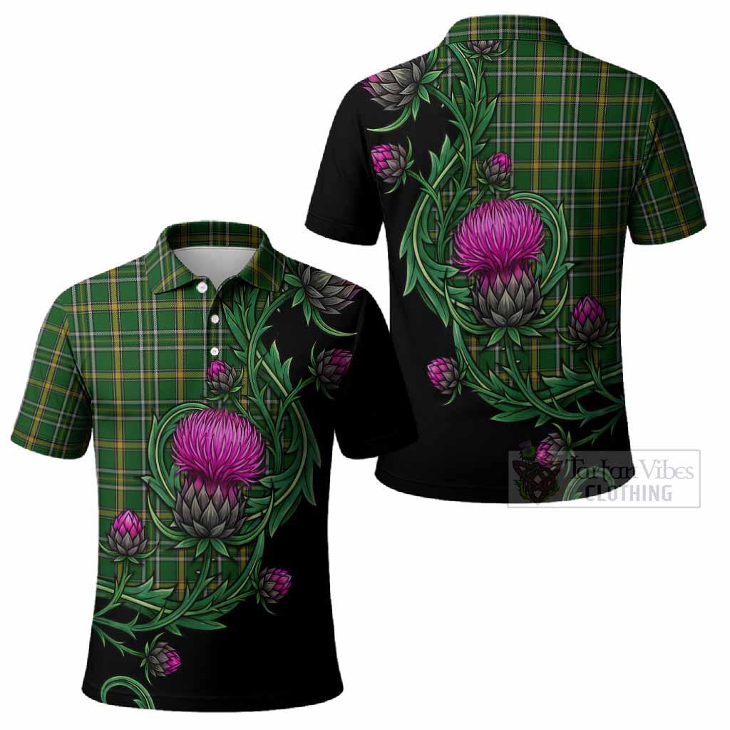 Offaly Tartan Polo Shirt Resilient Scottish Thistle