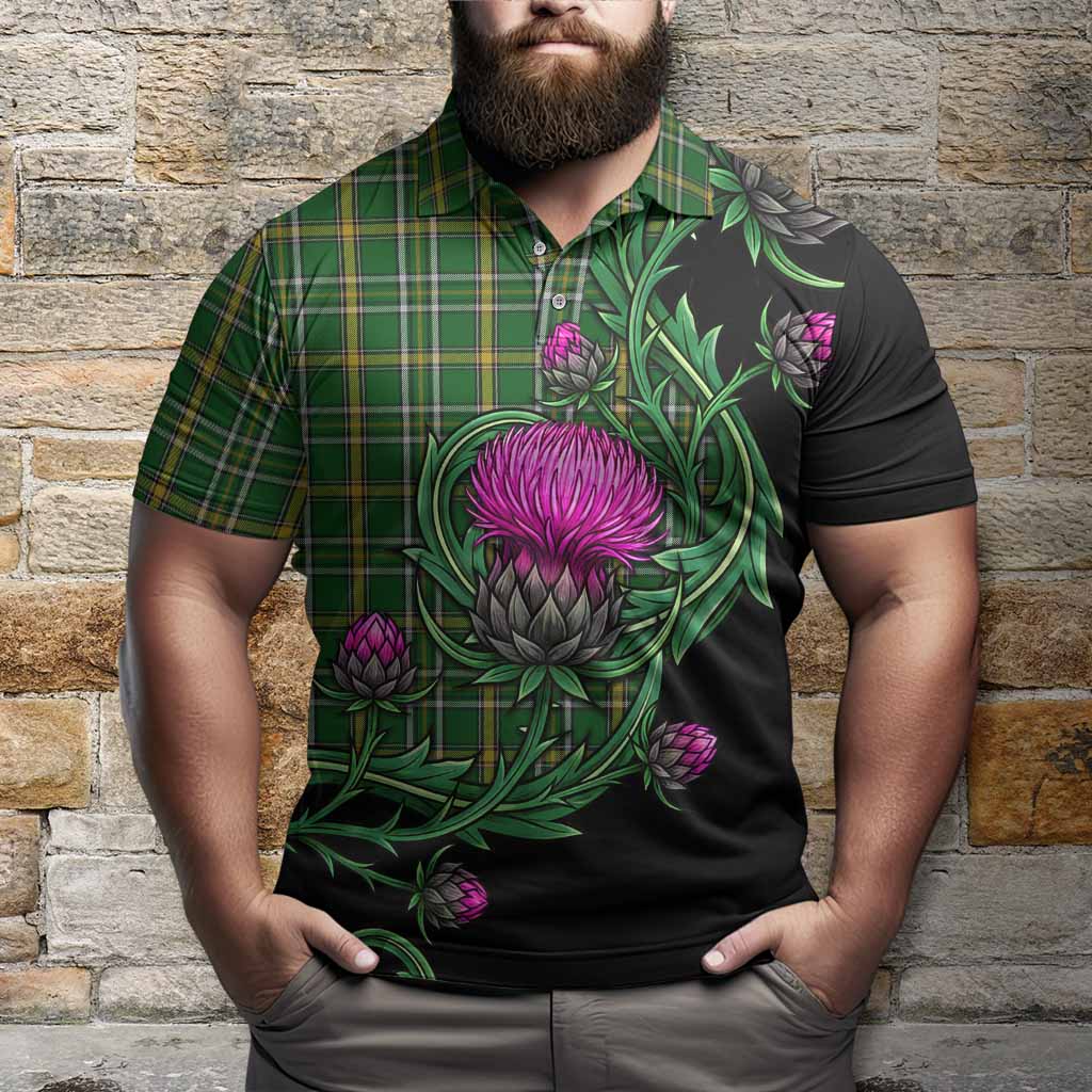 Offaly Tartan Polo Shirt Resilient Scottish Thistle