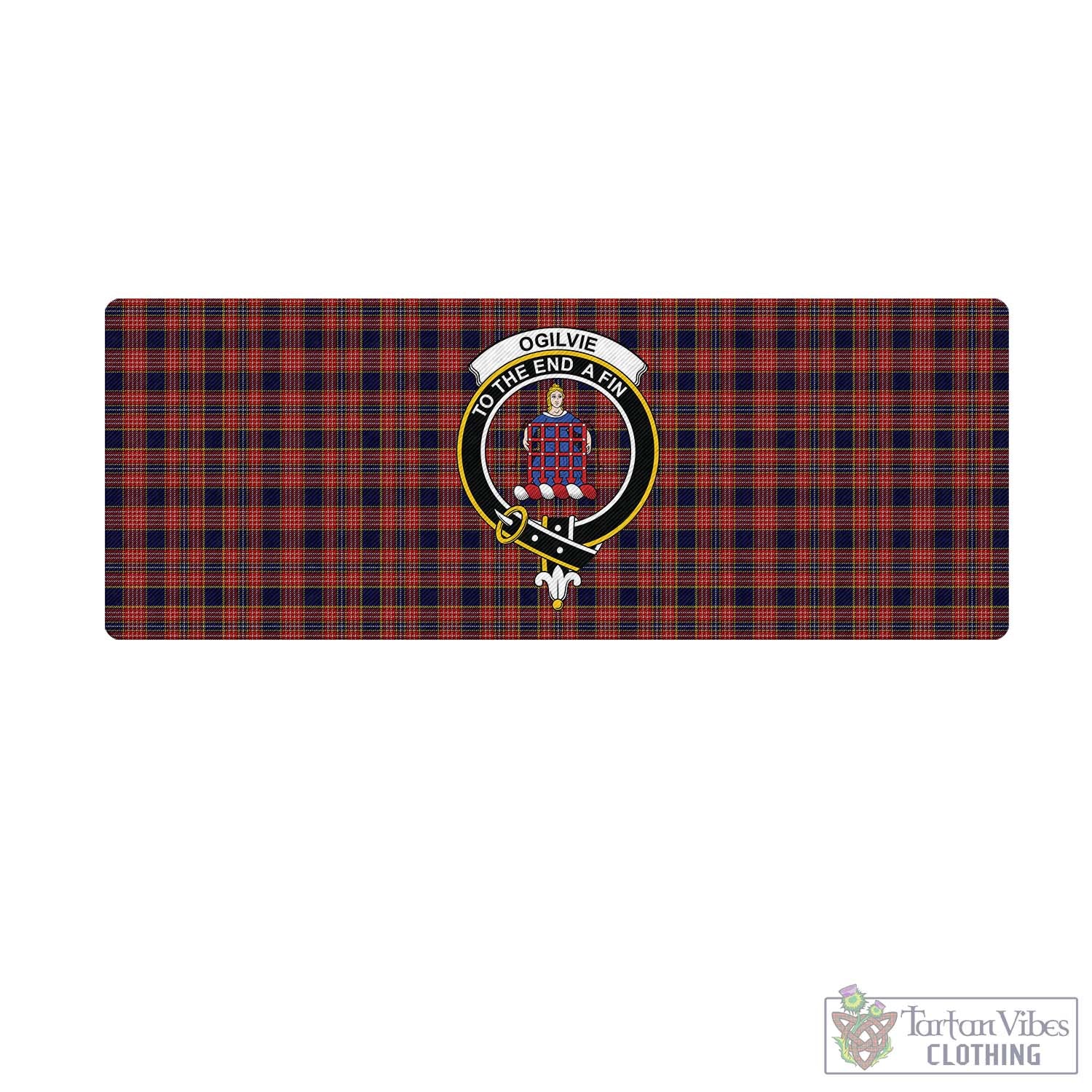 Tartan Vibes Clothing Ogilvie (Ogilvy) Tartan Mouse Pad with Family Crest