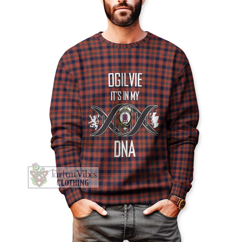 Ogilvie (Ogilvy) Tartan Sweatshirt with Family Crest DNA In Me Style Unisex - Tartanvibesclothing Shop
