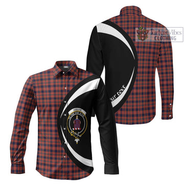 Ogilvie (Ogilvy) Tartan Long Sleeve Button Up with Family Crest Circle Style Men's Shirt S - Tartan Vibes Clothing