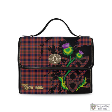 Ogilvie (Ogilvy) Tartan Waterproof Canvas Bag with Scotland Map and Thistle Celtic Accents