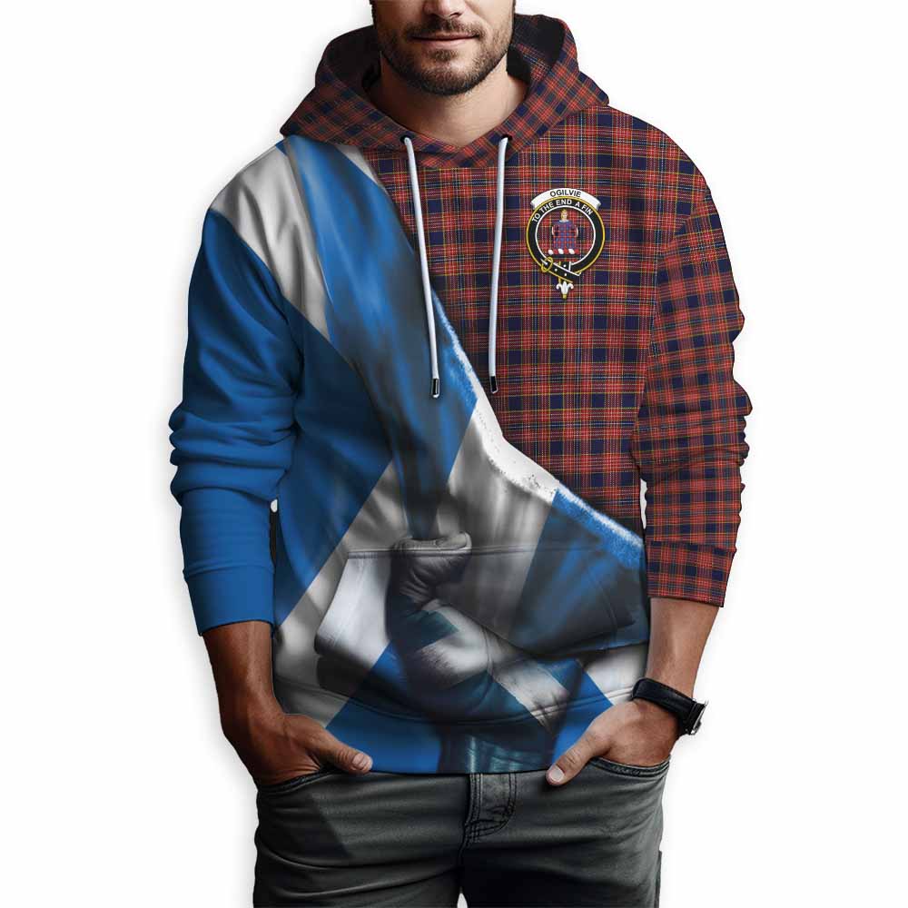 Tartan Vibes Clothing Ogilvie (Ogilvy) Tartan Hoodie with Family Crest Scotland Patriotic Style