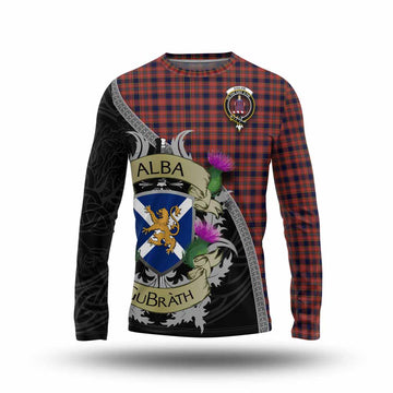Ogilvie (Ogilvy) Tartan Family Crest Long Sleeve T-Shirt Lion Rampant Royal Thistle Shield Celtic Inspired