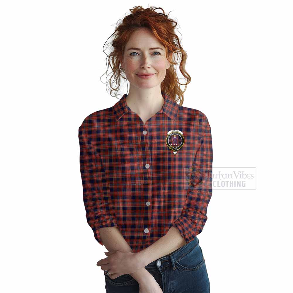 Tartan Vibes Clothing Ogilvie (Ogilvy) Tartan Women's Casual Shirt with Family Crest DNA In Me Style