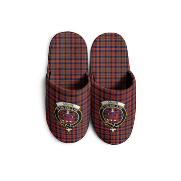 Ogilvie (Ogilvy) Tartan Home Slippers with Family Crest KIDS - Tartan Vibes Clothing
