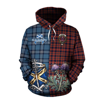 Ogilvie (Ogilvy) Tartan Cotton Hoodie Happy St. Andrew's Day Half Tartan Style