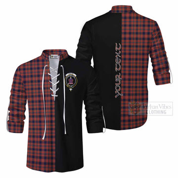 Tartan Vibes Clothing Ogilvie (Ogilvy) Tartan Ghillie Kilt Shirt with Family Crest and Half Of Me Style
