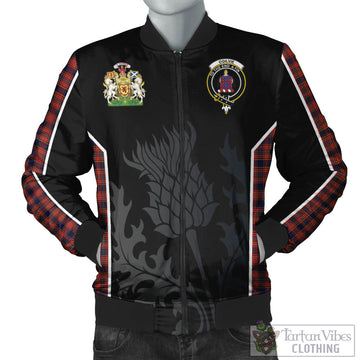Ogilvie (Ogilvy) Tartan Bomber Jacket with Family Crest and Scottish Thistle Vibes Sport Style