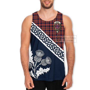 Ogilvie (Ogilvy) Tartan Men's Tank Top Featuring Thistle and Scotland Map