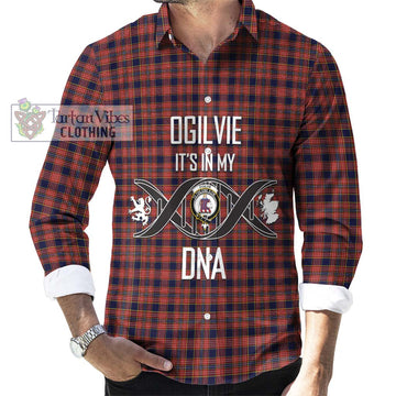 Ogilvie (Ogilvy) Tartan Long Sleeve Button Shirt with Family Crest DNA In Me Style Men's Shirt S - Tartanvibesclothing Shop