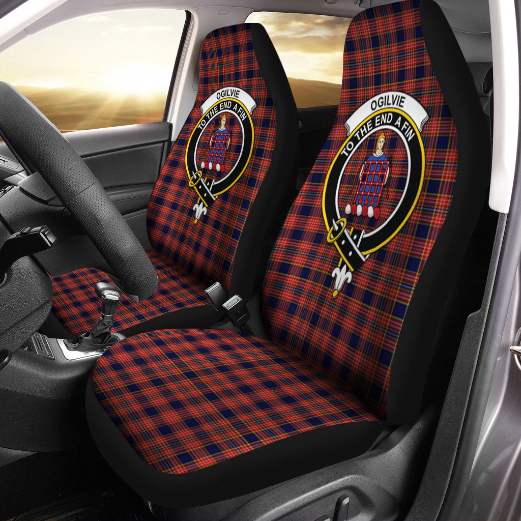 Ogilvie (Ogilvy) Tartan Car Seat Cover with Family Crest One Size - Tartanvibesclothing