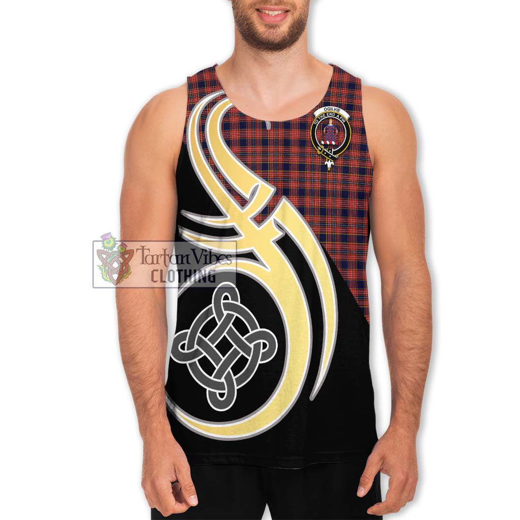 Ogilvie (Ogilvy) Tartan Men's Tank Top with Family Crest and Celtic Symbol Style Men - Tartan Vibes Clothing