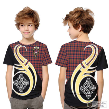 Ogilvie (Ogilvy) Tartan Kid T-Shirt with Family Crest and Celtic Symbol Style Youth XL Size14 - Tartan Vibes Clothing