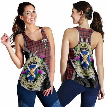 Tartan Vibes Clothing Ogilvie (Ogilvy) Tartan Family Crest Women's Racerback Tanks Lion Rampant Royal Thistle Shield Celtic Inspired