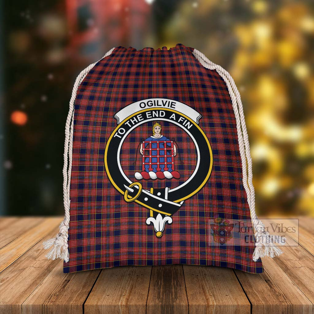 Tartan Vibes Clothing Ogilvie (Ogilvy) Tartan Christmas Santa's Bag with Family Crest