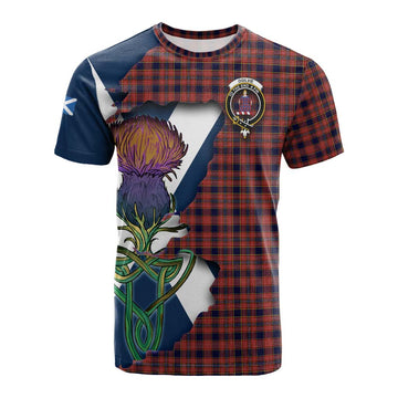 Ogilvie (Ogilvy) Tartan Family Crest Cotton T-shirt Scottish Thistle Celtic Inspired