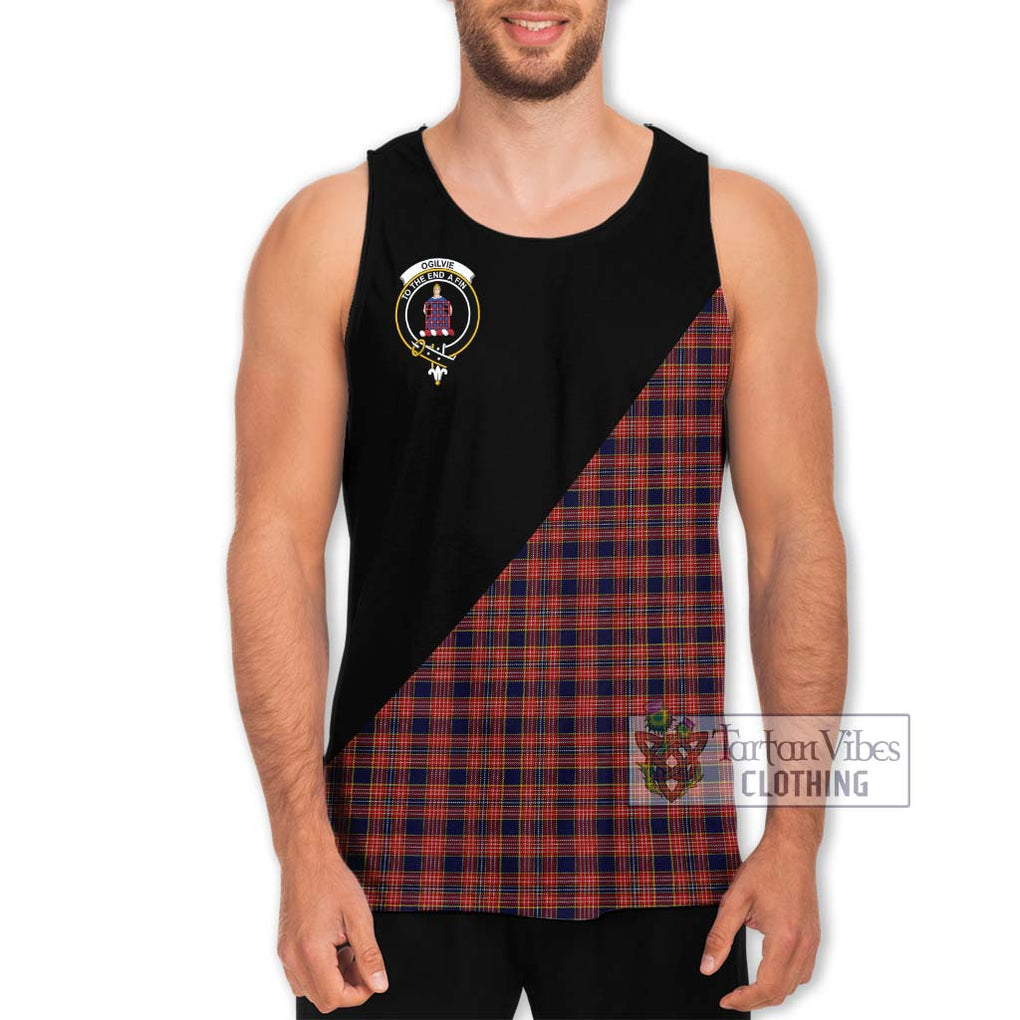 Ogilvie (Ogilvy) Tartan Men's Tank Top with Family Crest and Military Logo Style Men - Tartanvibesclothing Shop
