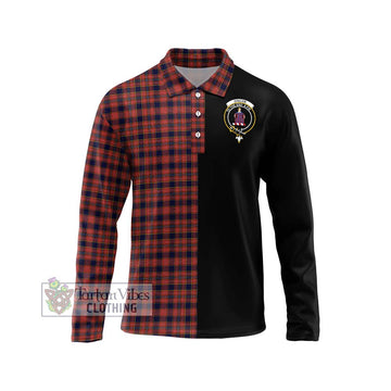 Ogilvie (Ogilvy) Tartan Long Sleeve Polo Shirt with Family Crest and Half Of Me Style Unisex - Tartanvibesclothing Shop