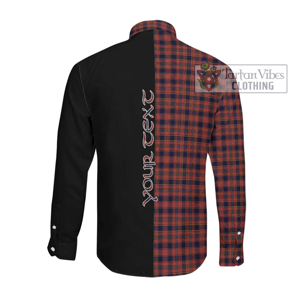 Ogilvie (Ogilvy) Tartan Long Sleeve Button Shirt with Family Crest and Half Of Me Style Men's Shirt - Tartanvibesclothing Shop