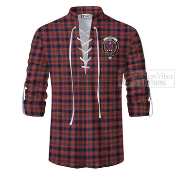 Tartan Vibes Clothing Ogilvie (Ogilvy) Tartan Ghillie Kilt Shirt with Family Crest Celtic Skull Style