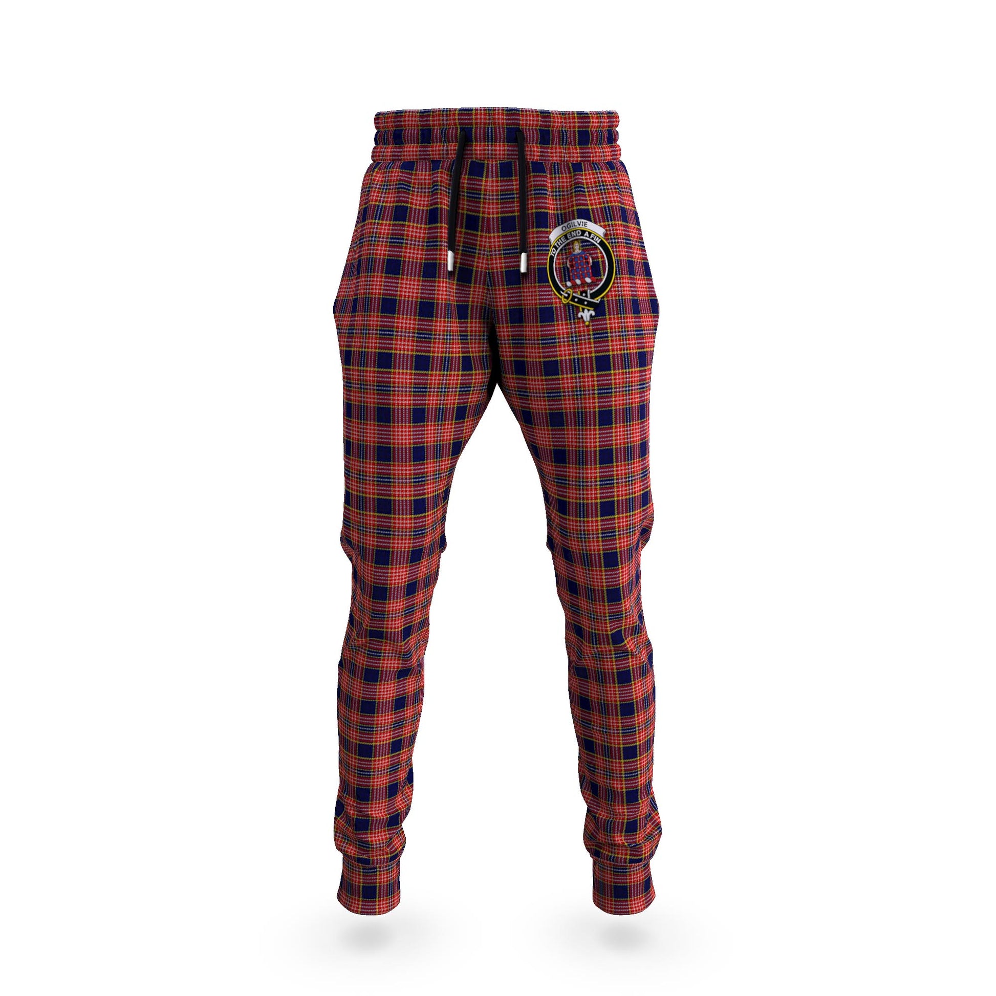 Ogilvie (Ogilvy) Tartan Joggers Pants with Family Crest 5XL - Tartan Vibes Clothing
