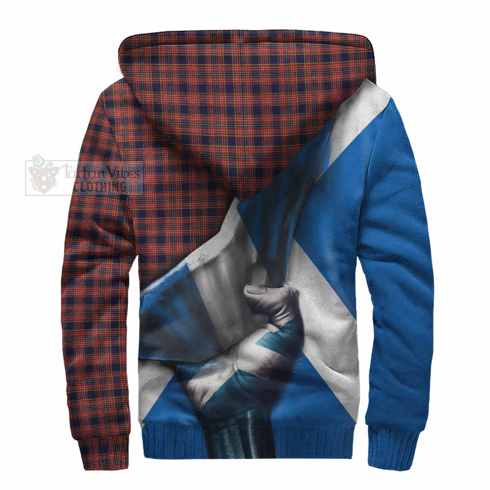 Tartan Vibes Clothing Ogilvie (Ogilvy) Tartan Sherpa Hoodie with Family Crest Scotland Patriotic Style