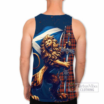 Ogilvie (Ogilvy) Tartan Family Crest Men's Tank Top with Scottish Majestic Lion