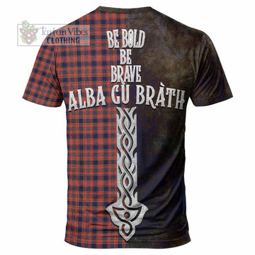 Ogilvie (Ogilvy) Tartan Family Crest T-Shirt Alba Gu Brath Be Brave Lion Ancient Style