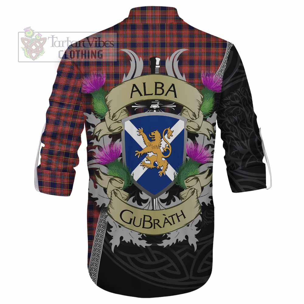 Tartan Vibes Clothing Ogilvie (Ogilvy) Tartan Family Crest Ghillie Kilt Shirt Lion Rampant Royal Thistle Shield Celtic Inspired