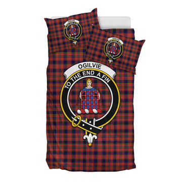Ogilvie (Ogilvy) Tartan Bedding Set with Family Crest