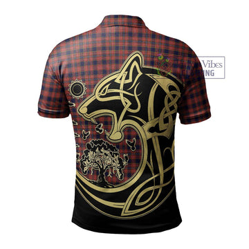 Ogilvie (Ogilvy) Tartan Polo Shirt with Family Crest Celtic Wolf Style
