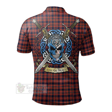 Ogilvie (Ogilvy) Tartan Polo Shirt with Family Crest Celtic Skull Style