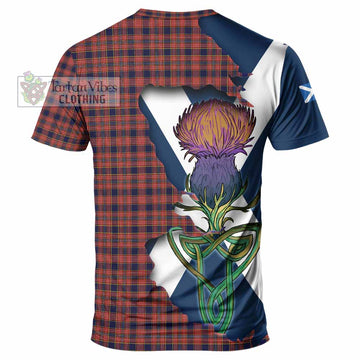 Tartan Vibes Clothing Ogilvie (Ogilvy) Tartan Family Crest T-Shirt Scottish Thistle Celtic Inspired