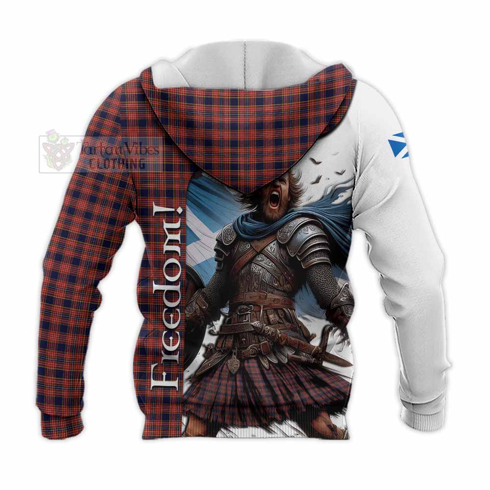 Tartan Vibes Clothing Ogilvie (Ogilvy) Crest Tartan Knitted Hoodie Inspired by the Freedom of Scottish Warrior