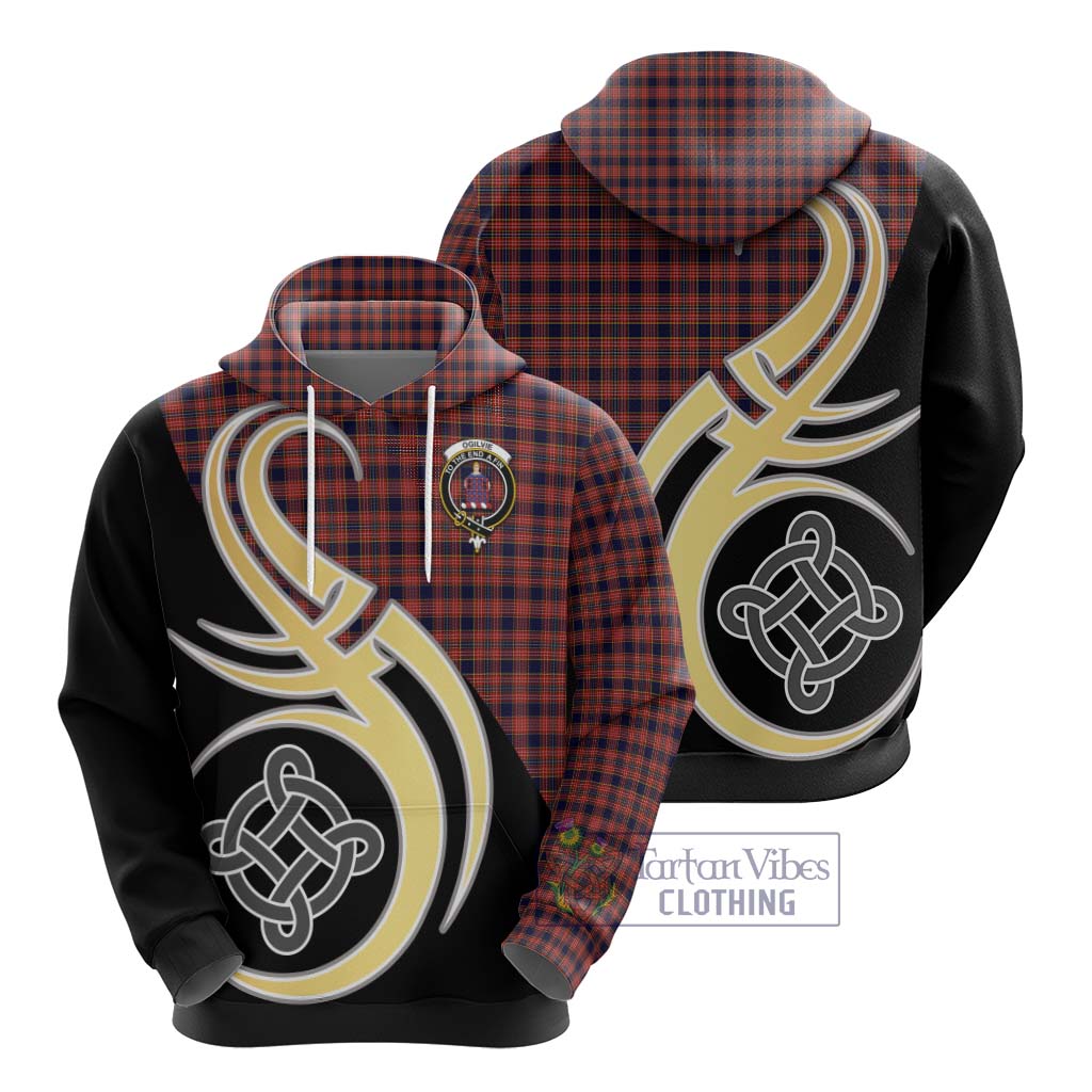 Ogilvie (Ogilvy) Tartan Hoodie with Family Crest and Celtic Symbol Style - Tartan Vibes Clothing